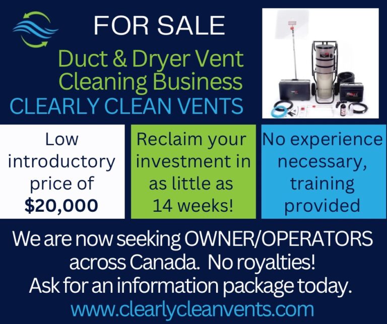 TURN KEY DUCT CLEANING BUSINESS FOR SALE 768x644